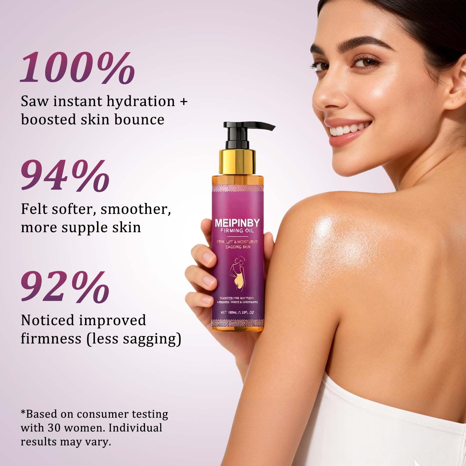 MEIPINBY 2x100ml Body Firming Oil – Fast-Absorbing Hydration for Arms, Chest & Thighs