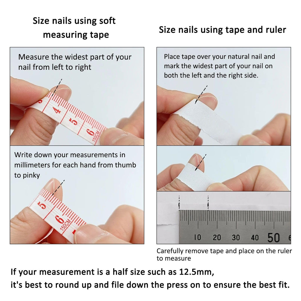 MeiTao Handmade French Tip Press-On Nails – Almond Chrome, Long Glossy Full-Cover 10Pcs (MT-174-M)