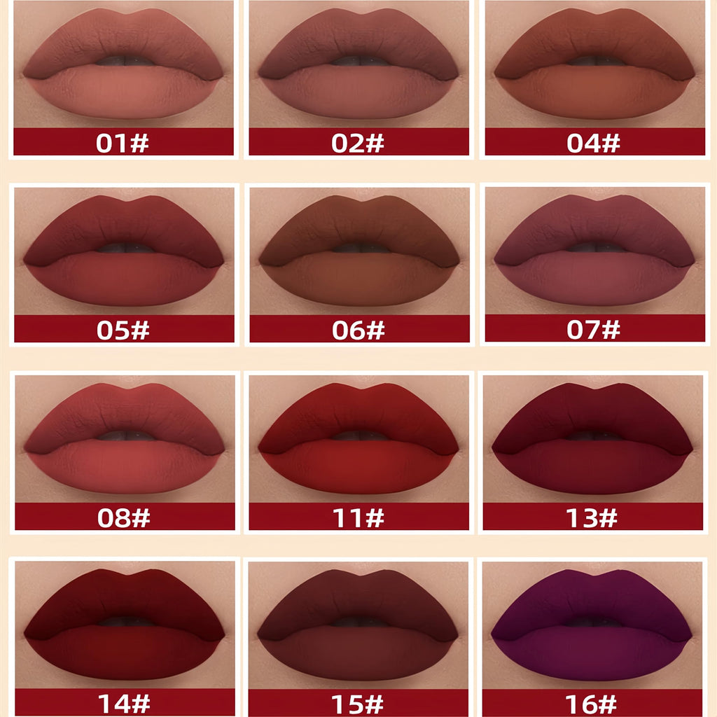 Melemando 12PCS Matte Liquid Lipstick Set – Non-Stick, Long-Lasting Velvet Finish (Set 01)