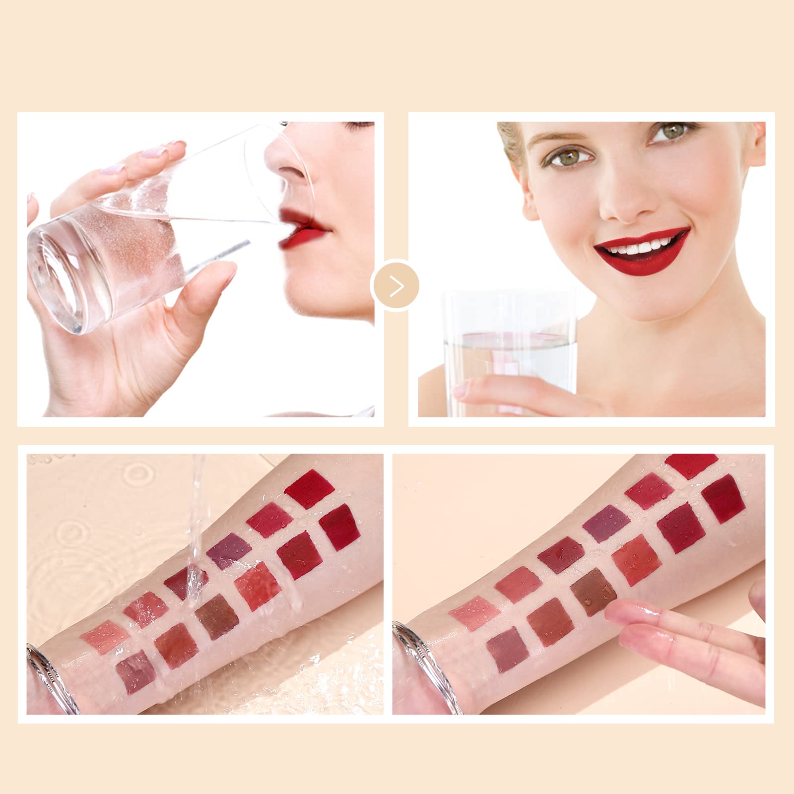 Melemando 12PCS Matte Liquid Lipstick Set – Non-Stick Cup, Not Fade, Waterproof Velvet Lipsticks