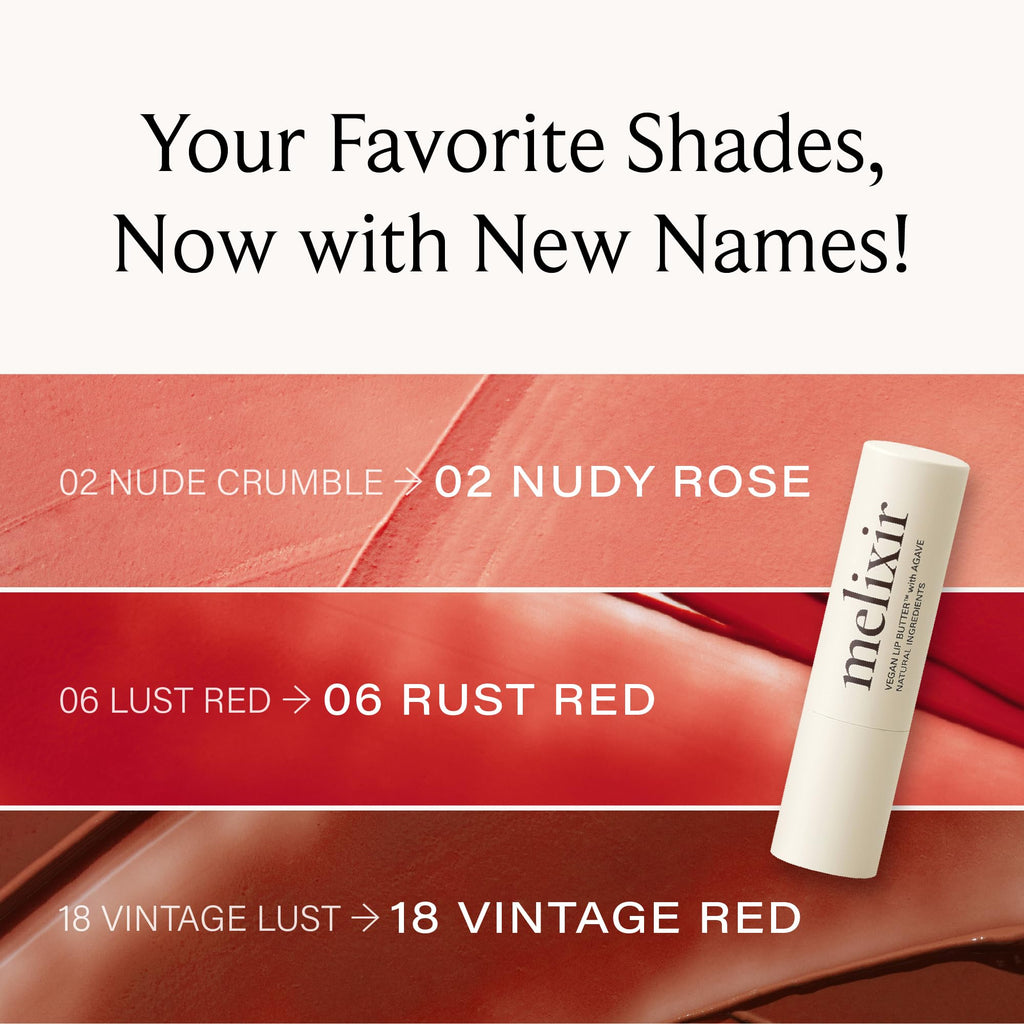 Melixir Vegan Lip Butter (#18 Vintage Red) – Hydrating Tinted Lip Balm, Plant-Based, Bee-Free & Petrolatum-Free