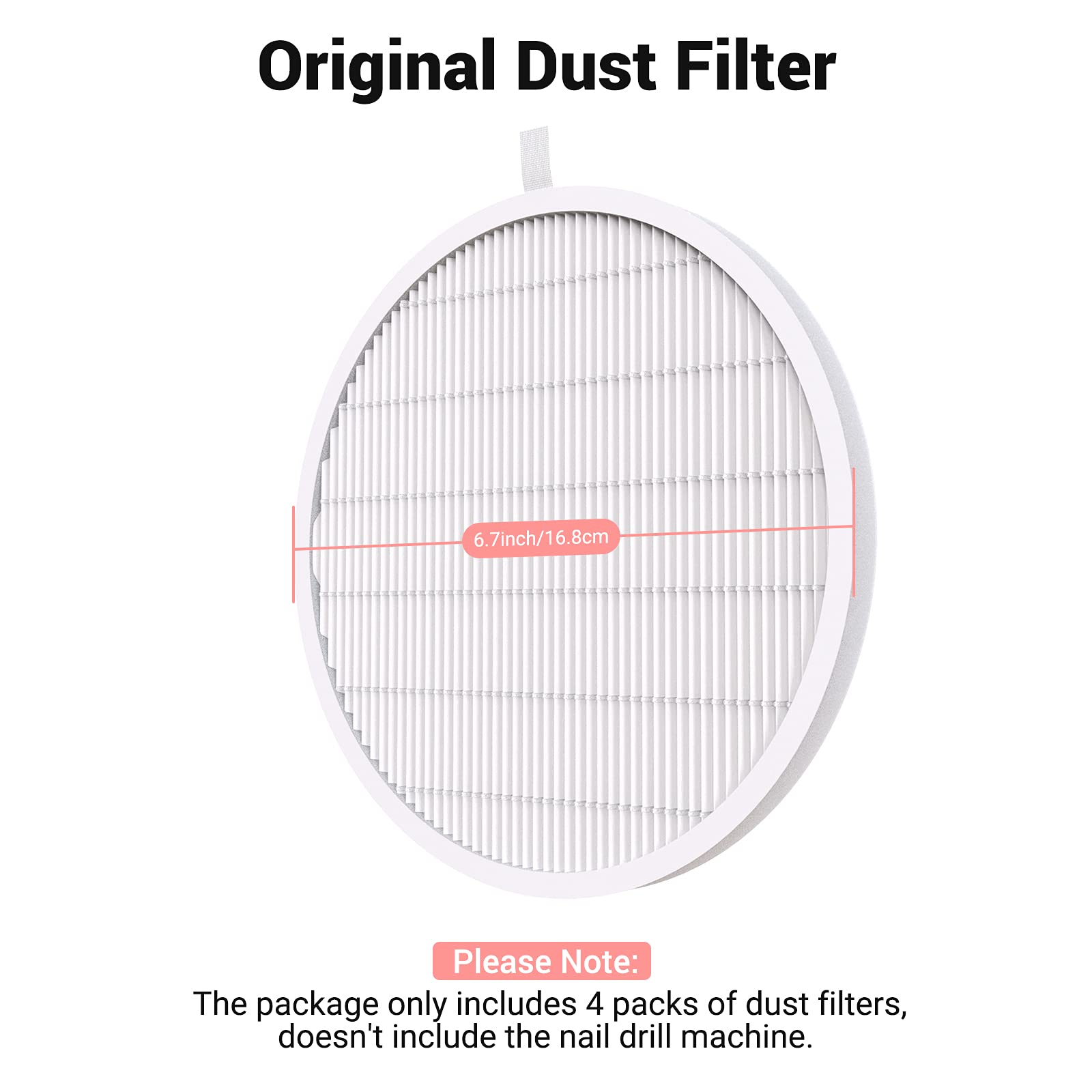 MelodySusie Nail Dust Collector Filter 4-Pack – Reusable Replacement Filters