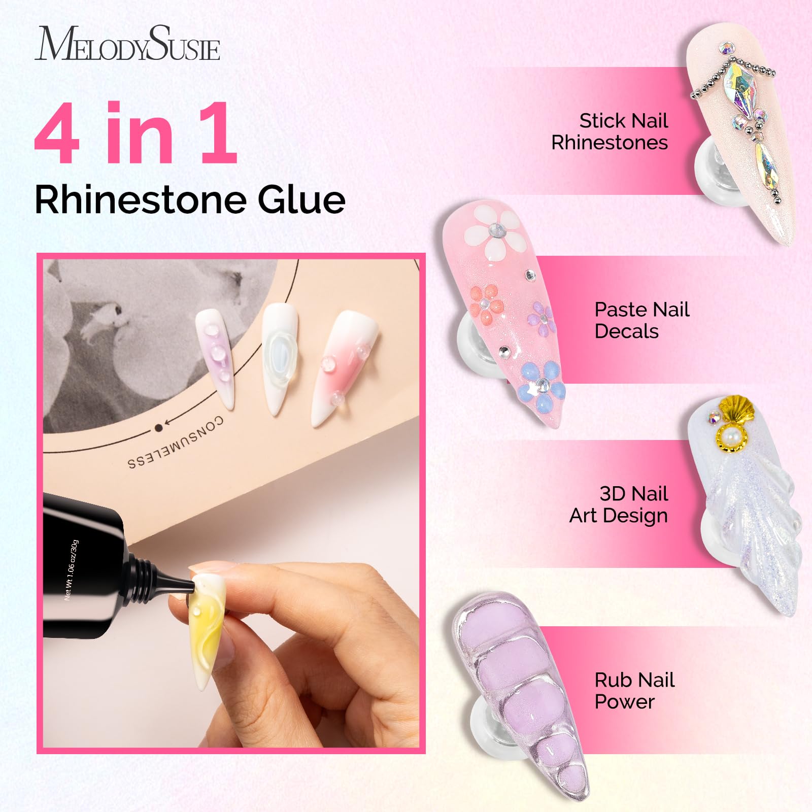 MelodySusie ART01R Handheld UV Light – Cordless Gel Nail Lamp with LCD Display