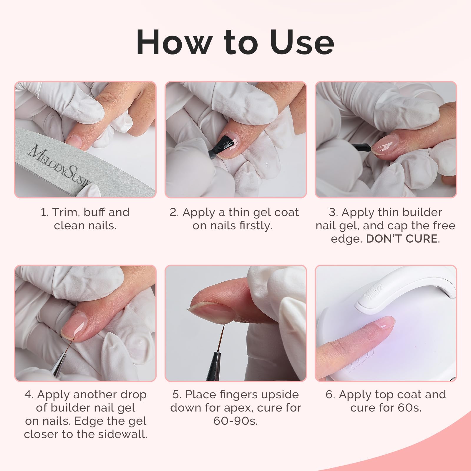 MelodySusie Hema-Free Milky Pink Builder Gel – 0.5 Fl Oz | UV/LED Extension
