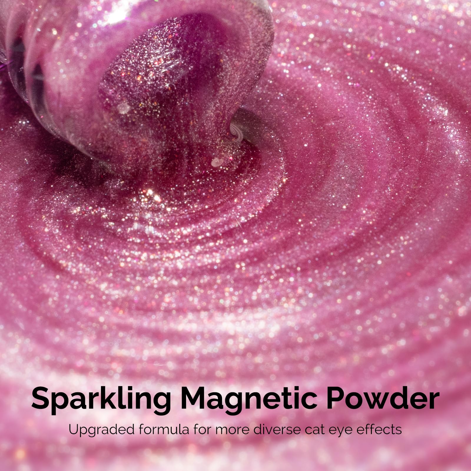 MelodySusie Starry Cat Eye Gel Nail Polish – Pink Glitter Magnetic UV Gel, 0.5 Fl Oz | G1602