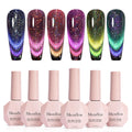MelodySusie Chameleon Cat Eye Gel Nail Polish Set – 6×0.5oz with Magnet