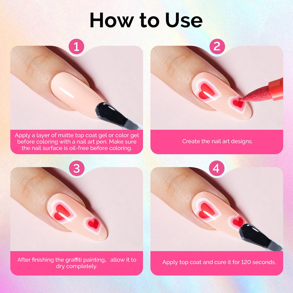 MelodySusie Nail Art Pens Set: 12-Color Dual-Ended Nails Pens for DIY Manicure