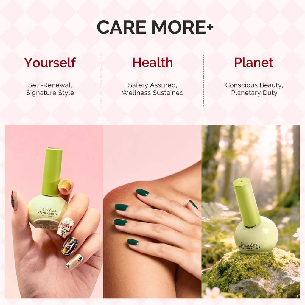 MelodySusie Macarons Gel Nail Polish Set – HEMA-Free Plant-Based Formula, 6 Pastel Shades, Tilt‑and‑Stand Bottle