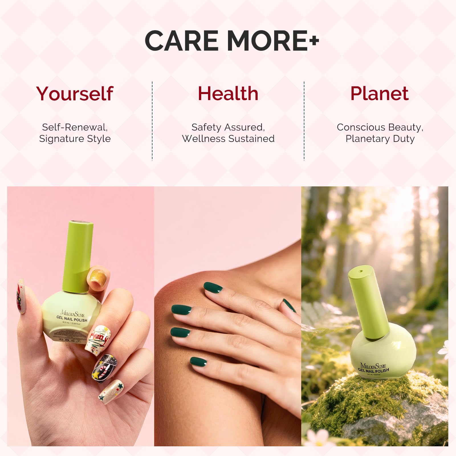 MelodySusie Macarons Gel Nail Polish Set – HEMA-Free Plant-Based Formula, 6 Pastel Shades, Tilt‑and‑Stand Bottle