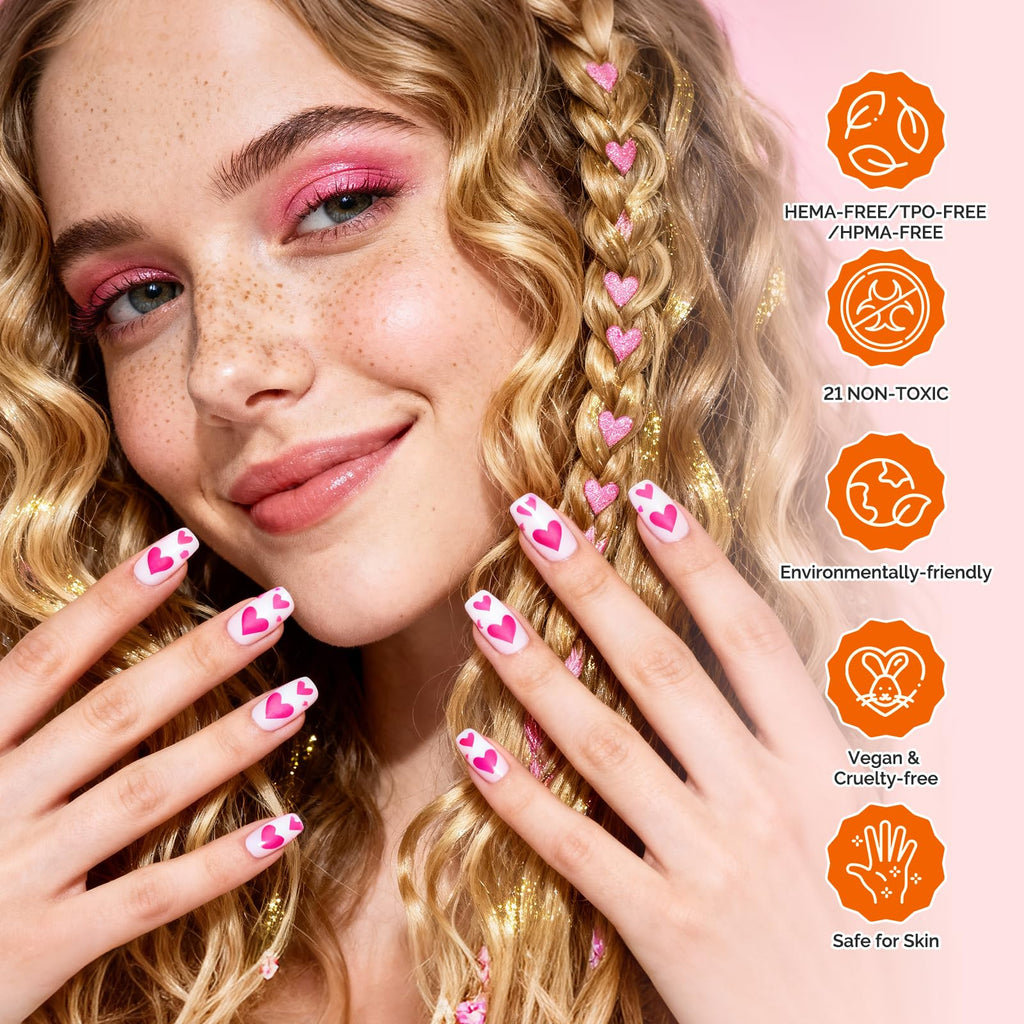 MelodySusie Plant-Based Gel Base & Glassy Top Coat Set — Tilt-and-Stand Bottle, 16.5ml, 2 Pcs, TPO/HEMA/HPMA Free