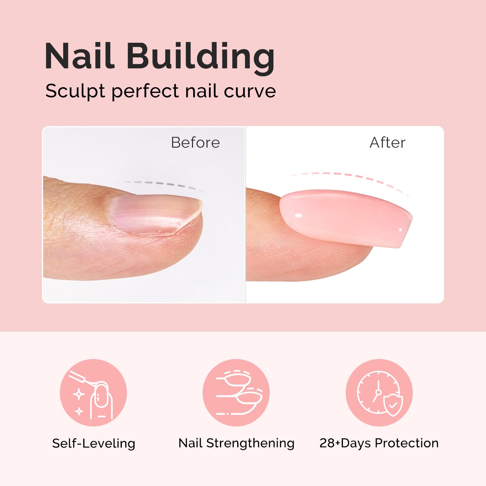 MelodySusie Hema-Free Milky Pink Builder Gel – 0.5 Fl Oz | UV/LED Extension