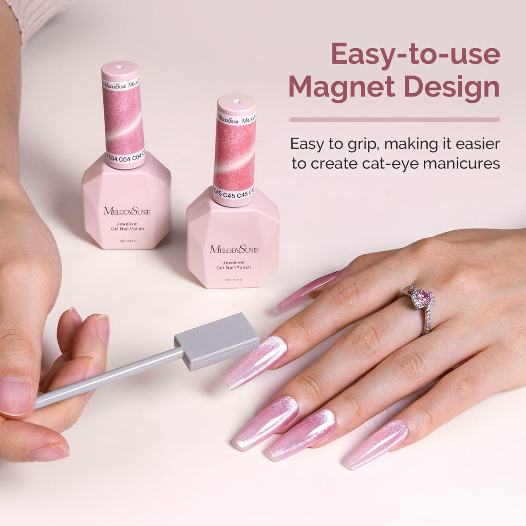 MelodySusie Nail Magnet Set 11PCS | Cat Eye Magnetic Nail Polish Magnets & Tools