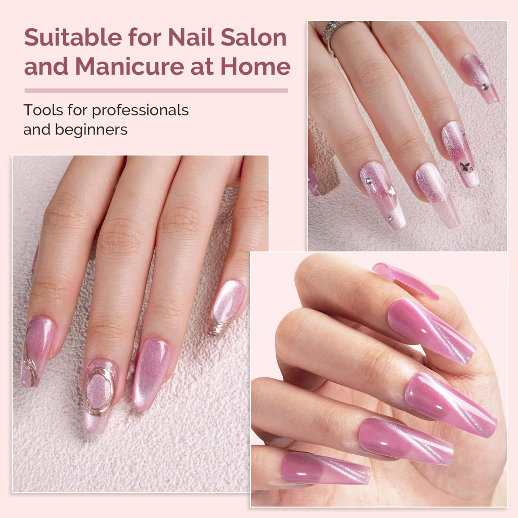 MelodySusie Nail Magnet Set 11PCS | Cat Eye Magnetic Nail Polish Magnets & Tools