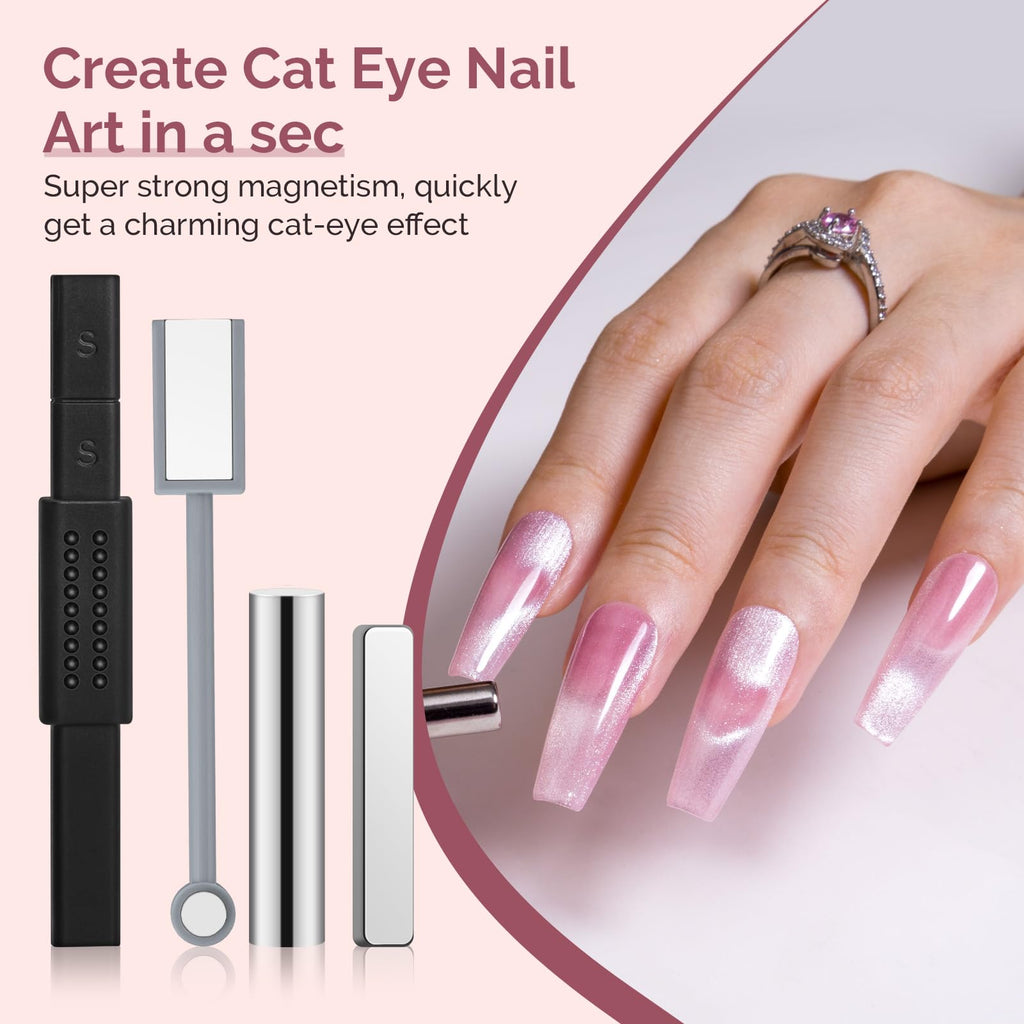 MelodySusie Nail Magnet Set 11PCS | Cat Eye Magnetic Nail Polish Magnets & Tools