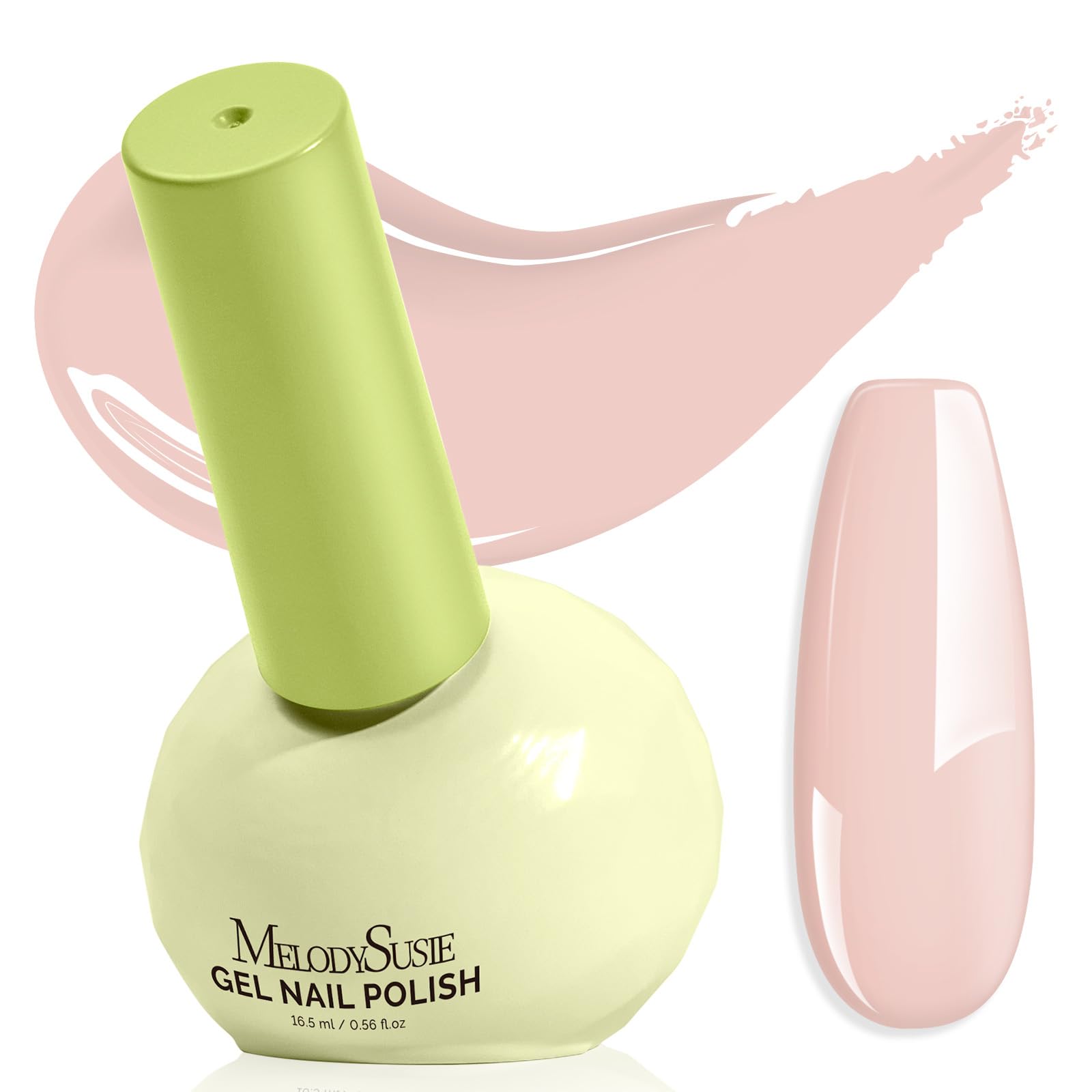 MelodySusie Highly Pigmented Gel Nail Polish Nude 16.5ml Tilt Bottle – Plant-Based, 3-Free, Soak-Off UV/LED