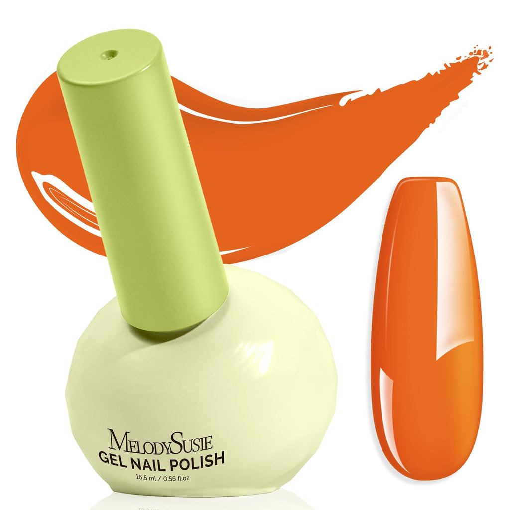 MelodySusie Orange Gel Nail Polish – Plant-Based, 16.5ml Tilt-Stand Bottle, Soak-Off, 3-Free, TPO/HEMA Free