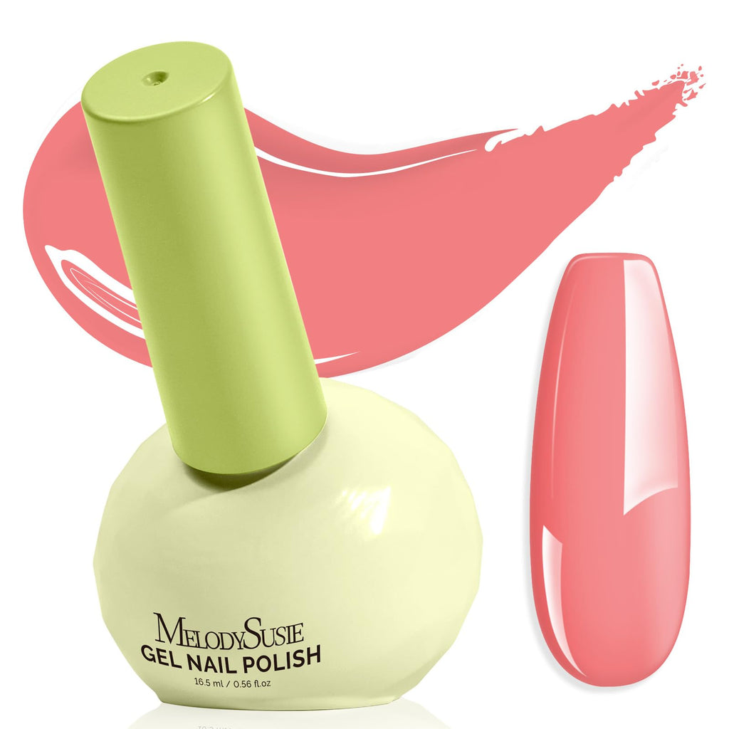 MelodySusie Orange Gel Nail Polish – Highly Pigmented Plant-Based Formula, Tilt‑and‑Stand Bottle, 0.56 Fl Oz, 3‑Free