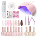 MelodySusie Gel Nail Polish Kit with UV Light P-ART06F – 8 Color Gel, Builder Gel, Base & Top Coat