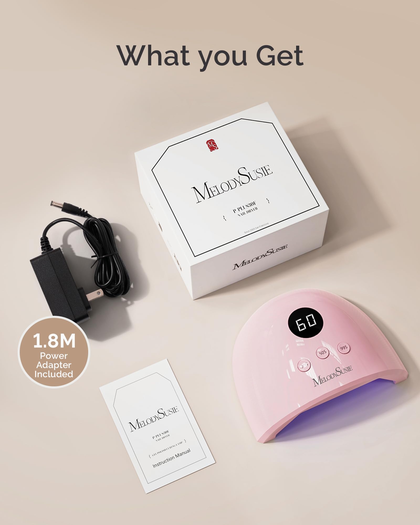 MelodySusie P-Plus30F Compact UV LED Nail Lamp – 36W, Auto Sensor, 3 Timers for Fast Gel Curing