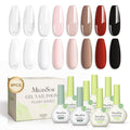 MelodySusie Plant Based Gel Nail Polish Set – 8 Pcs + Top & Base Coat | HEMA-Free, 28+ Day Wear