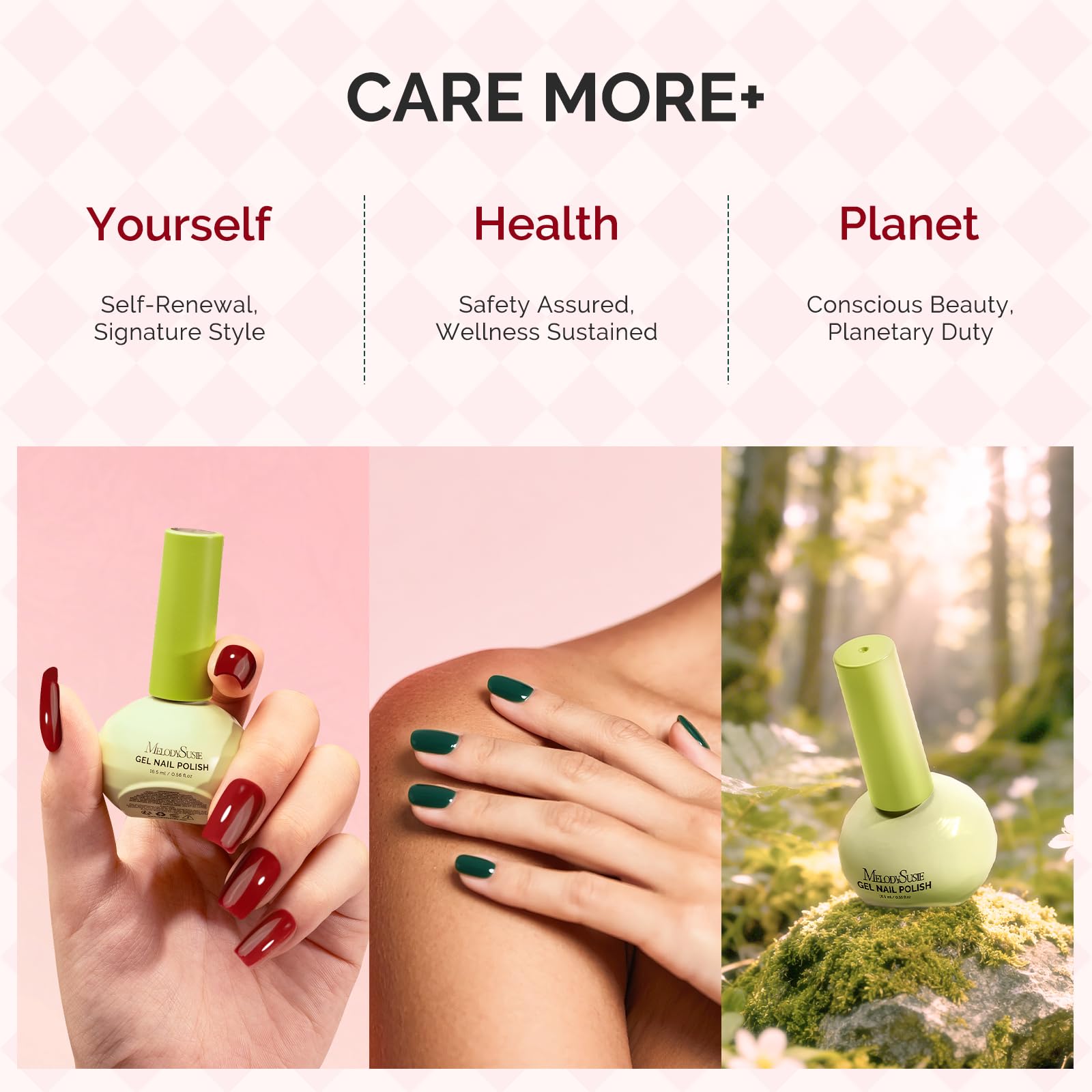 MelodySusie Crimberry Spark Gel Nail Polish Set — 6 Rich, HEMA-Free Plant-Based Shades