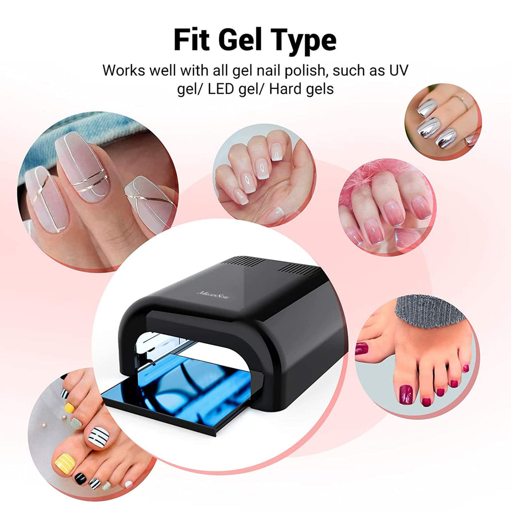 MelodySusie S-Pro04 UV Nail Lamp – 36W, 4 Tubes, Detachable Metal Base