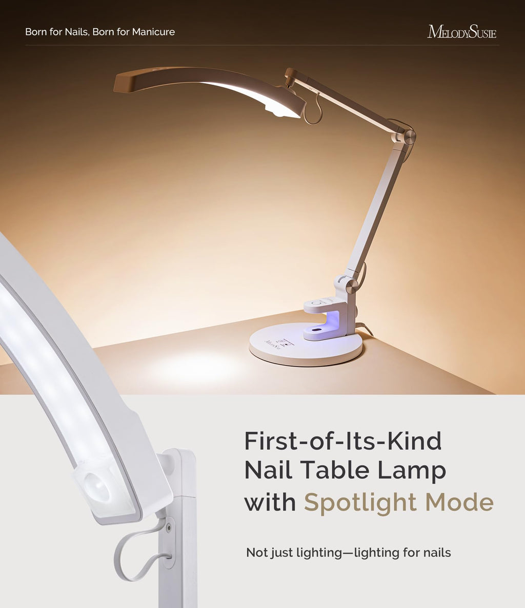 MelodySusie S-Pro29G LED Nail Desk Lamp — Adjustable, Magnetic UV Curing, 3 Color Temps