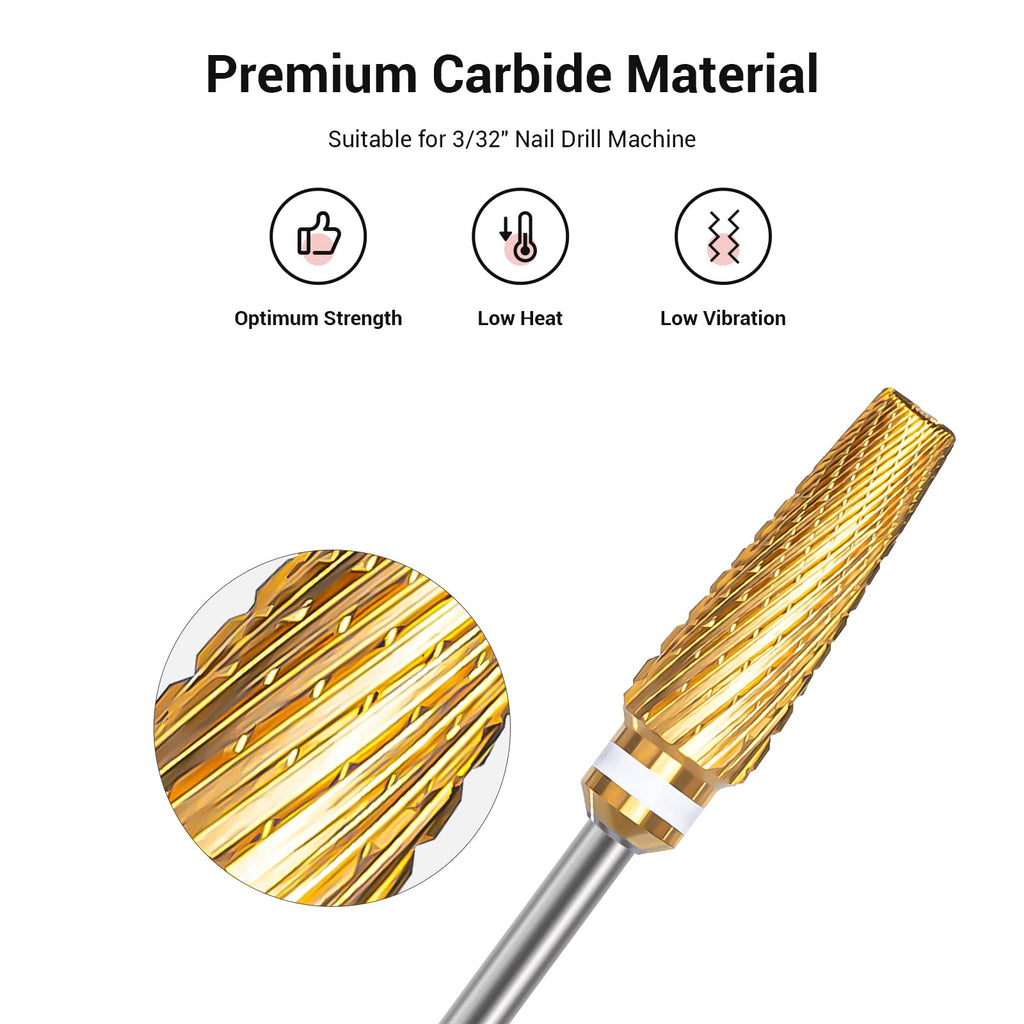 MelodySusie Upgrade 5 in 1 Nail Drill Bits – 3/32" Carbide Tungsten Pro Set (Series X)