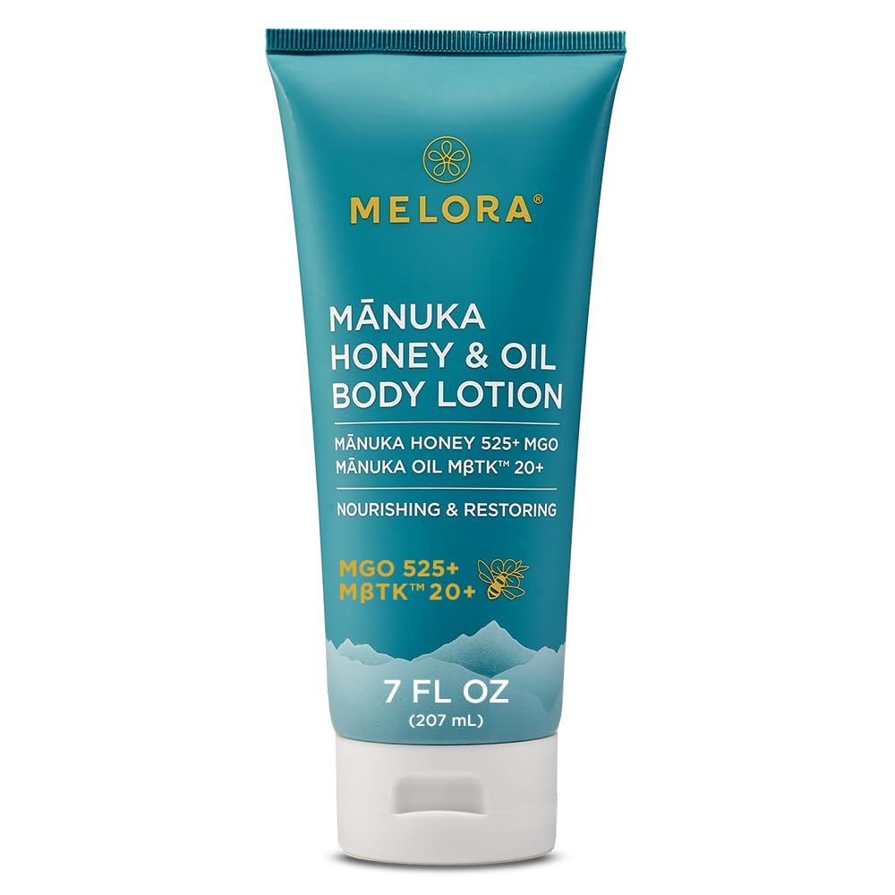 MELORA Manuka Honey Body Lotion (7oz) – Hydrating Moisturizer for Dry & Sensitive Skin
