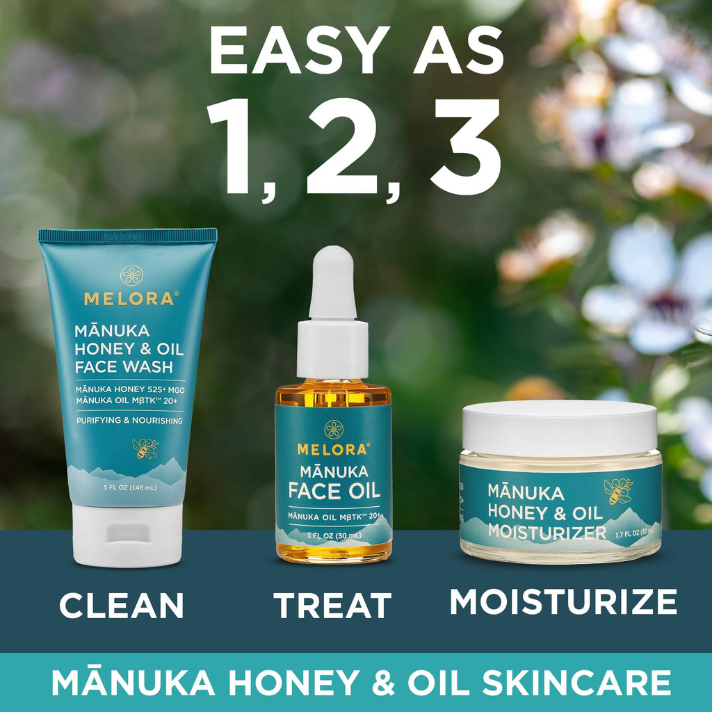 MELORA Manuka Honey Face Wash | Hydrating Daily Cleanser with Manuka Honey & Oil
