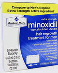 Member's Mark Extra Strength Minoxidil Topical Solution USP 5% – Unscented Hair Regrowth for Men (6-Month Supply)