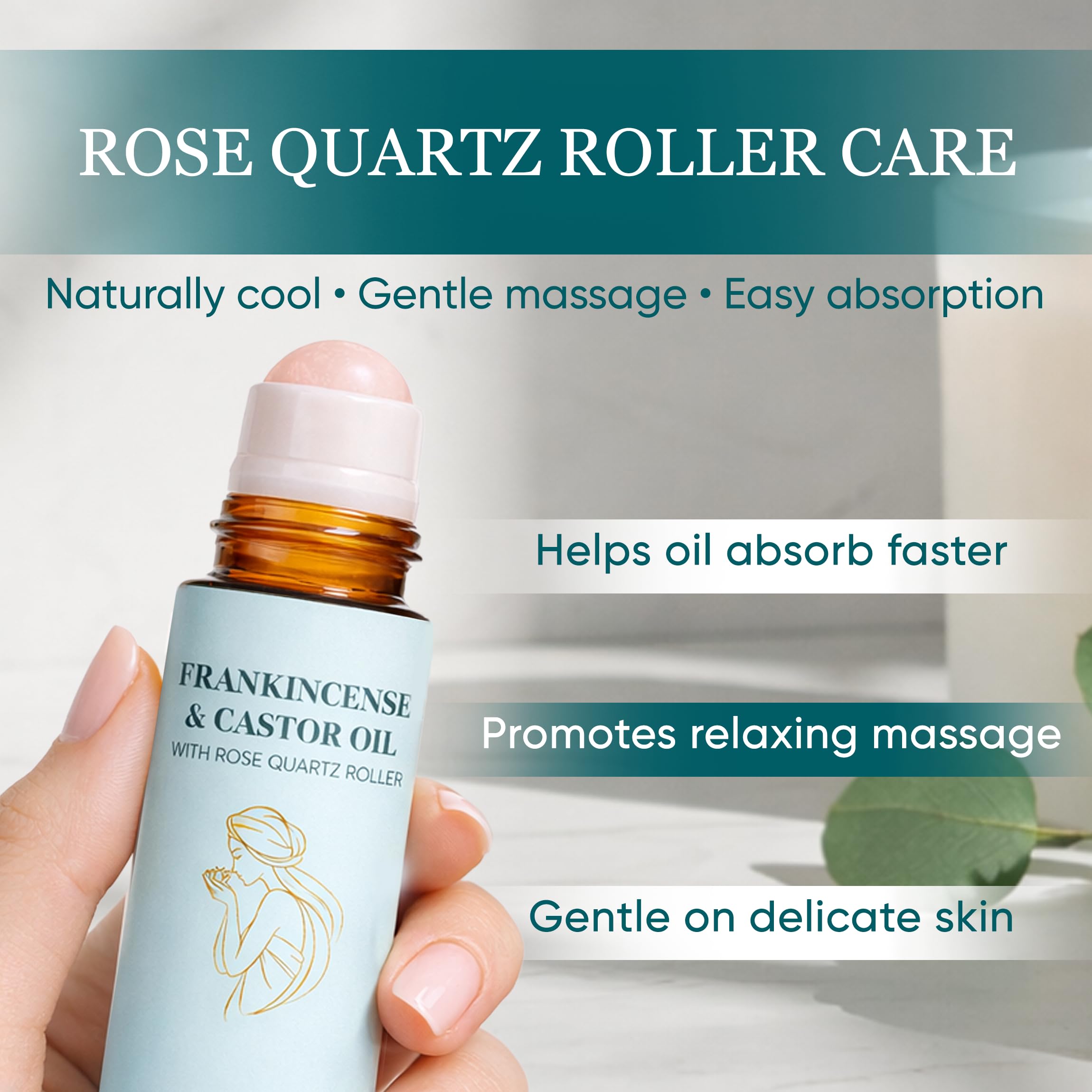 MEMOCORE Frankincense & Organic Castor Oil Roller – Deep Hydration, Elasticity Support, 50ml