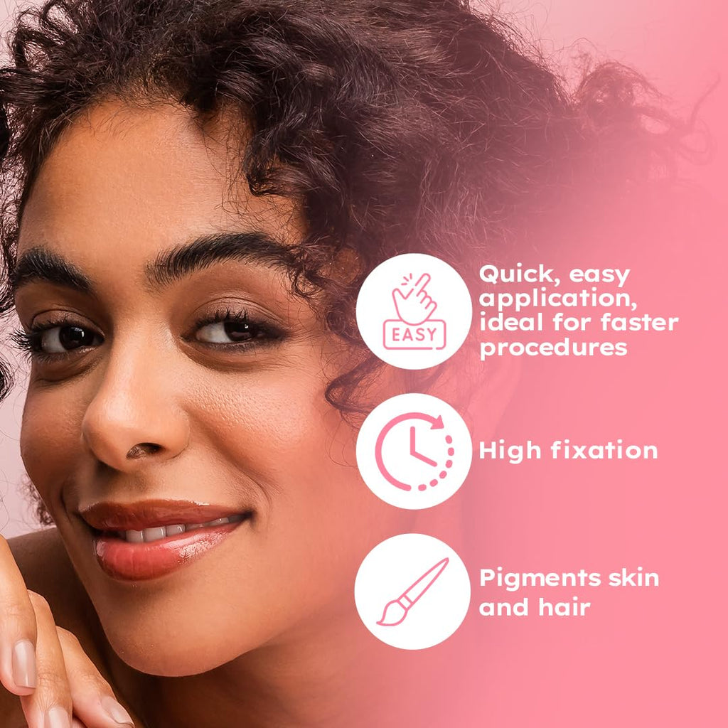 MENELA Eyebrow Henna Tint Kit – Natural Black Brow Color, Ammonia-Free, Bamboo Extract, 2.5g Henna + 15ml Fixer
