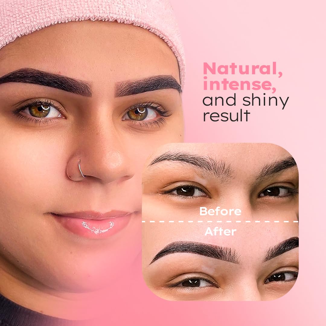 MENELA Eyebrow Henna Tint Kit - Dark Brown, Ammonia-Free, Vegan with Bamboo Extract (Up to 15 Days)