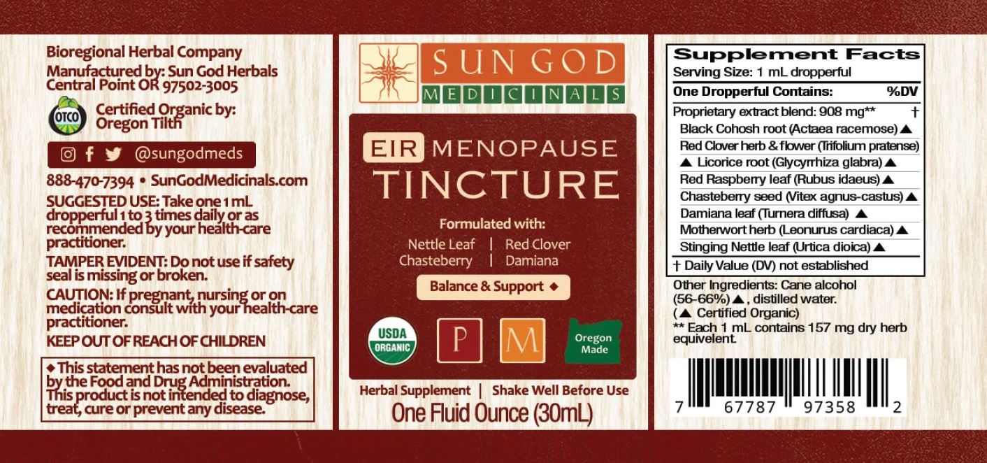 MENOPAUSE Organic Herbal Tincture - System Support & Hormonal Balance