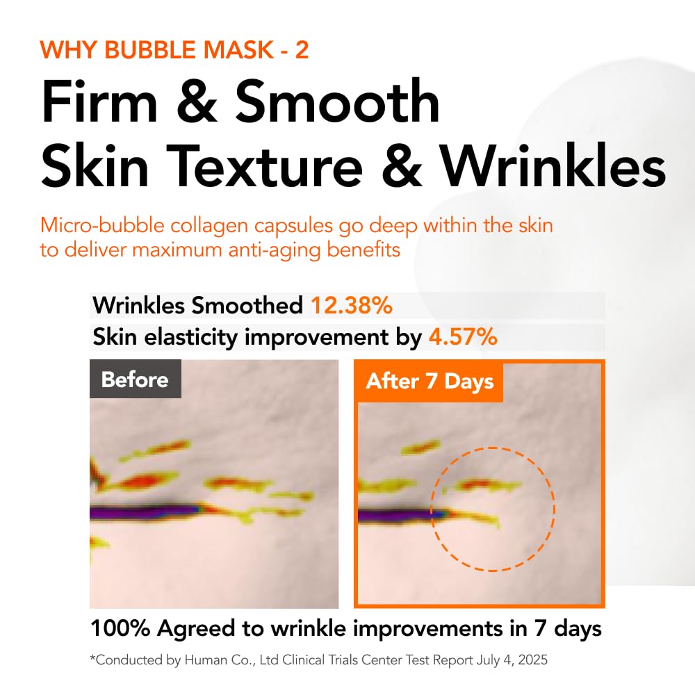 MENOKIN 30 Seconds Quick Bubble Mask – Collagen & Niacinamide for Elasticity & Glow