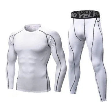 Men's Compression Running Suit Set UK – Long-sleeve Shirt & Pants for Fitness Training