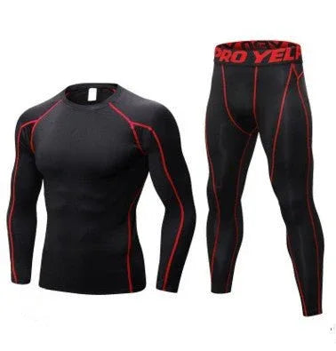 Men's Compression Running Suit Set UK – Long-sleeve Shirt & Pants for Fitness Training