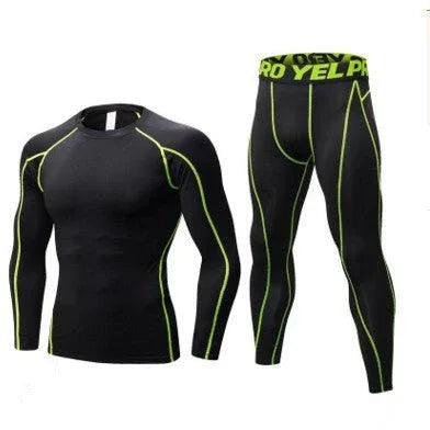 Men's Compression Running Suit Set UK – Long-sleeve Shirt & Pants for Fitness Training