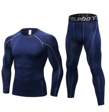 Men's Compression Running Suit Set UK – Long-sleeve Shirt & Pants for Fitness Training