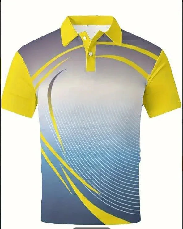 Men's Short Sleeve Polo Shirt with Printed Design, Loose Fit in Various Colors and Sizes S-6XL