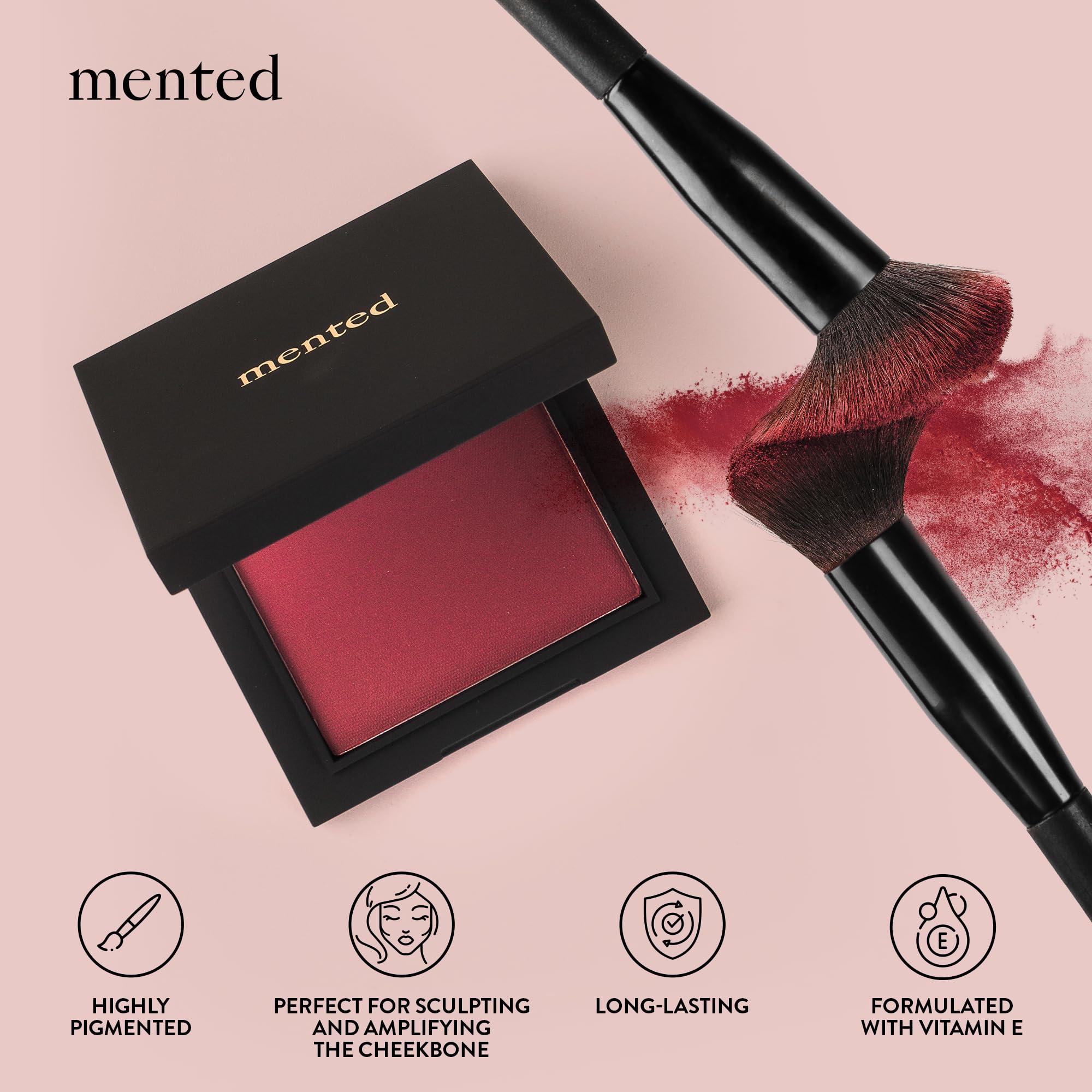Mented Berried Away Shimmer Cheek Blush Palette – Vegan, Cruelty-Free