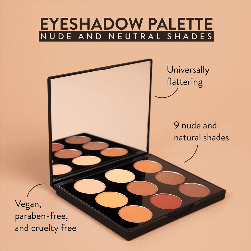 Mented Nude & Dark Eyeshadow Palette – 9 Shades, Vegan, Cruelty-Free, Made in USA (16.38g)