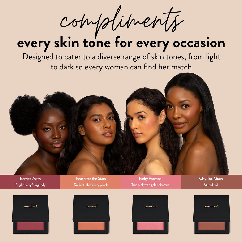Mented Clay Too Much Shimmer Cheek Blush Palette – Vegan, Cruelty-Free, Made in Italy