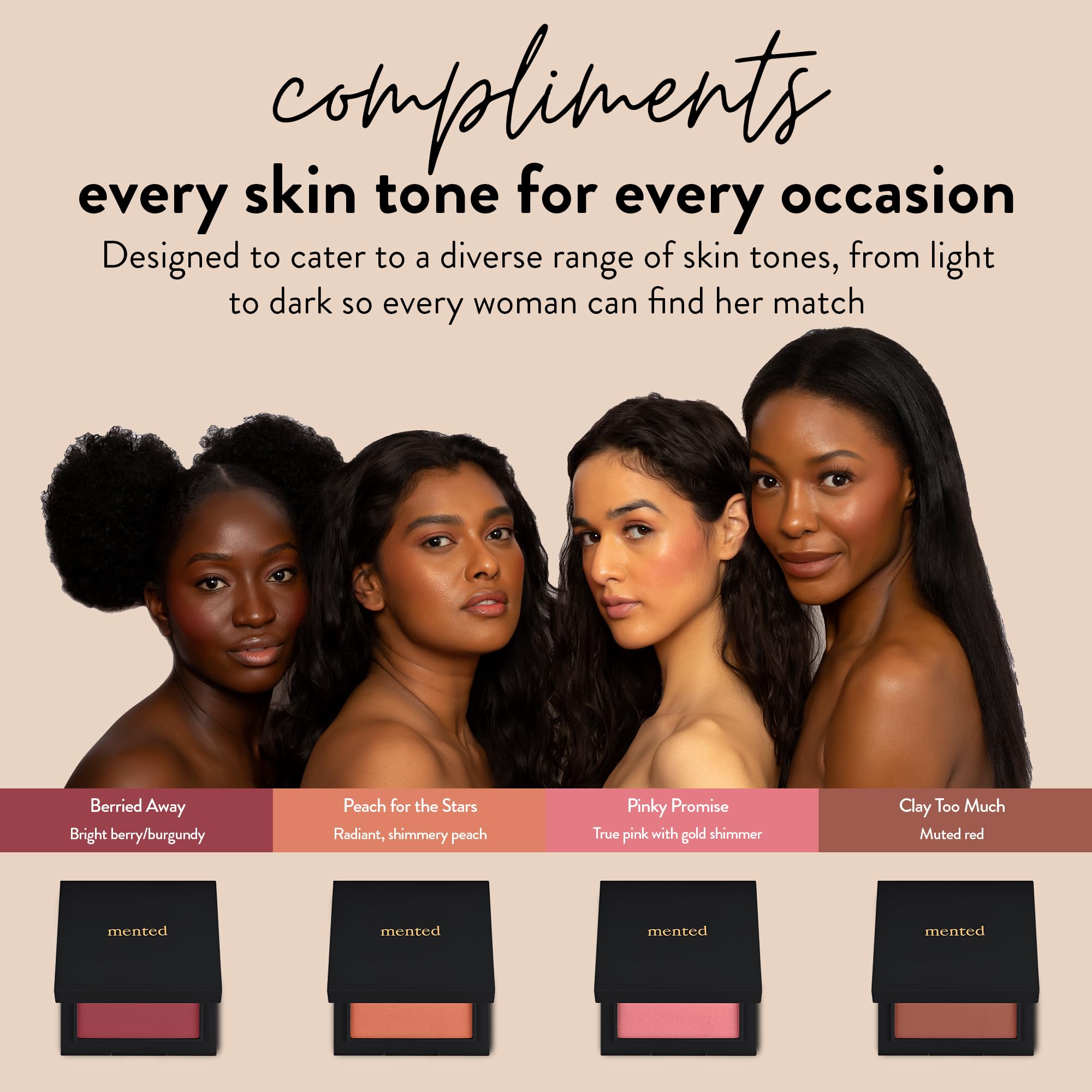 Mented Clay Too Much Shimmer Cheek Blush Palette – Vegan, Cruelty-Free, Made in Italy