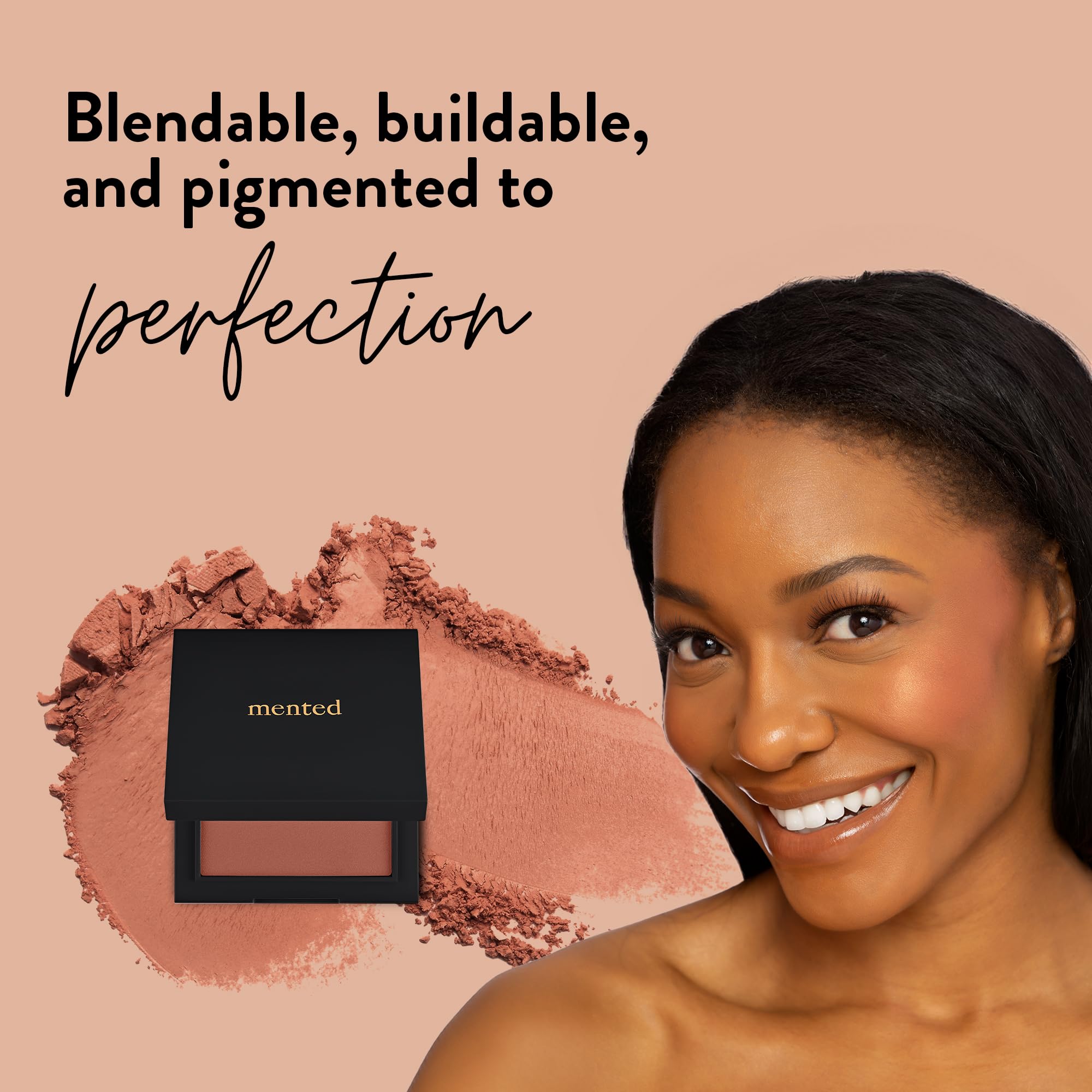 Mented Peach for the Stars Shimmer Cheek Blush Palette – Vegan, Cruelty-Free, Paraben-Free, Made in Italy (0.2 oz / 7 g)