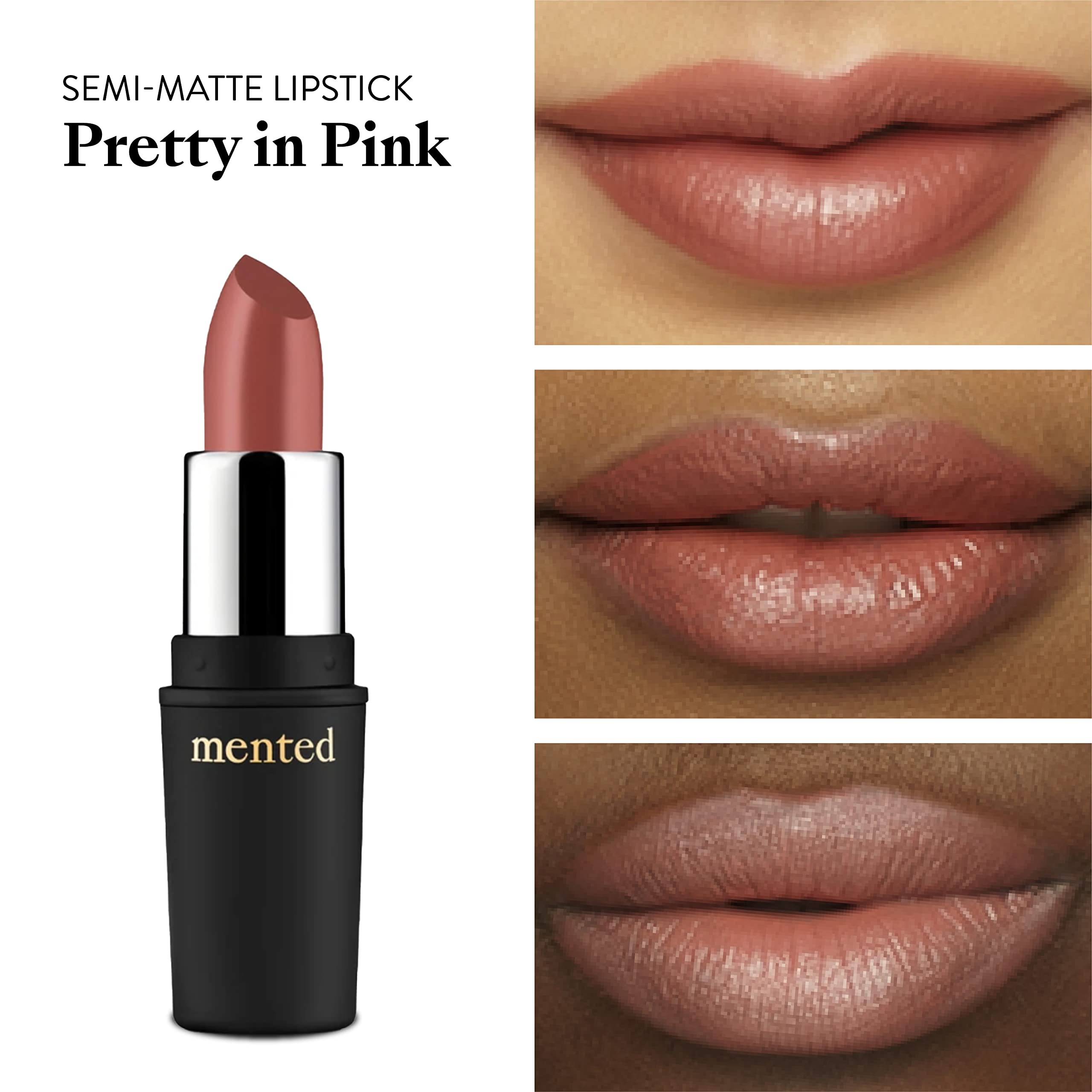 Mented Cosmetics Nude Lipstick Pretty in Pink – Semi-Matte, Long-Lasting, Vegan