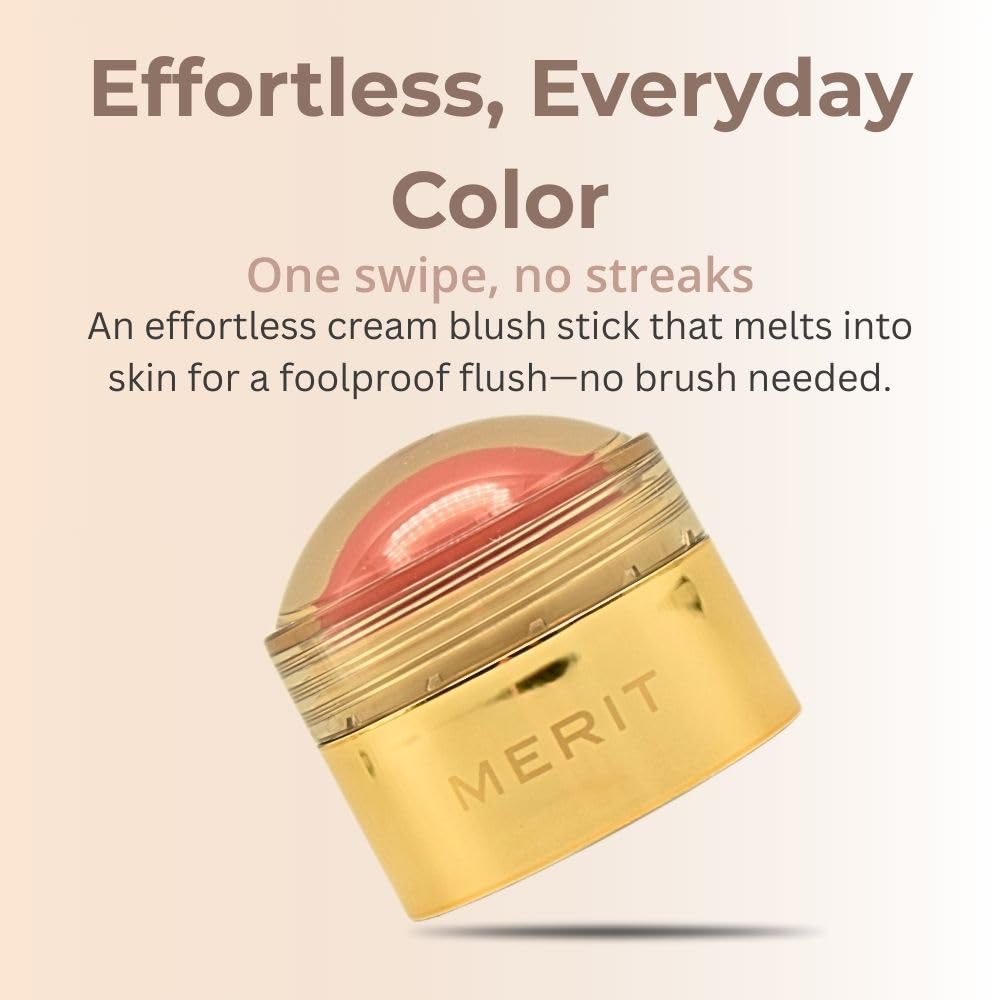 MERIT Flush Balm Cream Blush – Lusitano Soft Peach | Hydrating, Buildable Tint for Cheeks & Lips