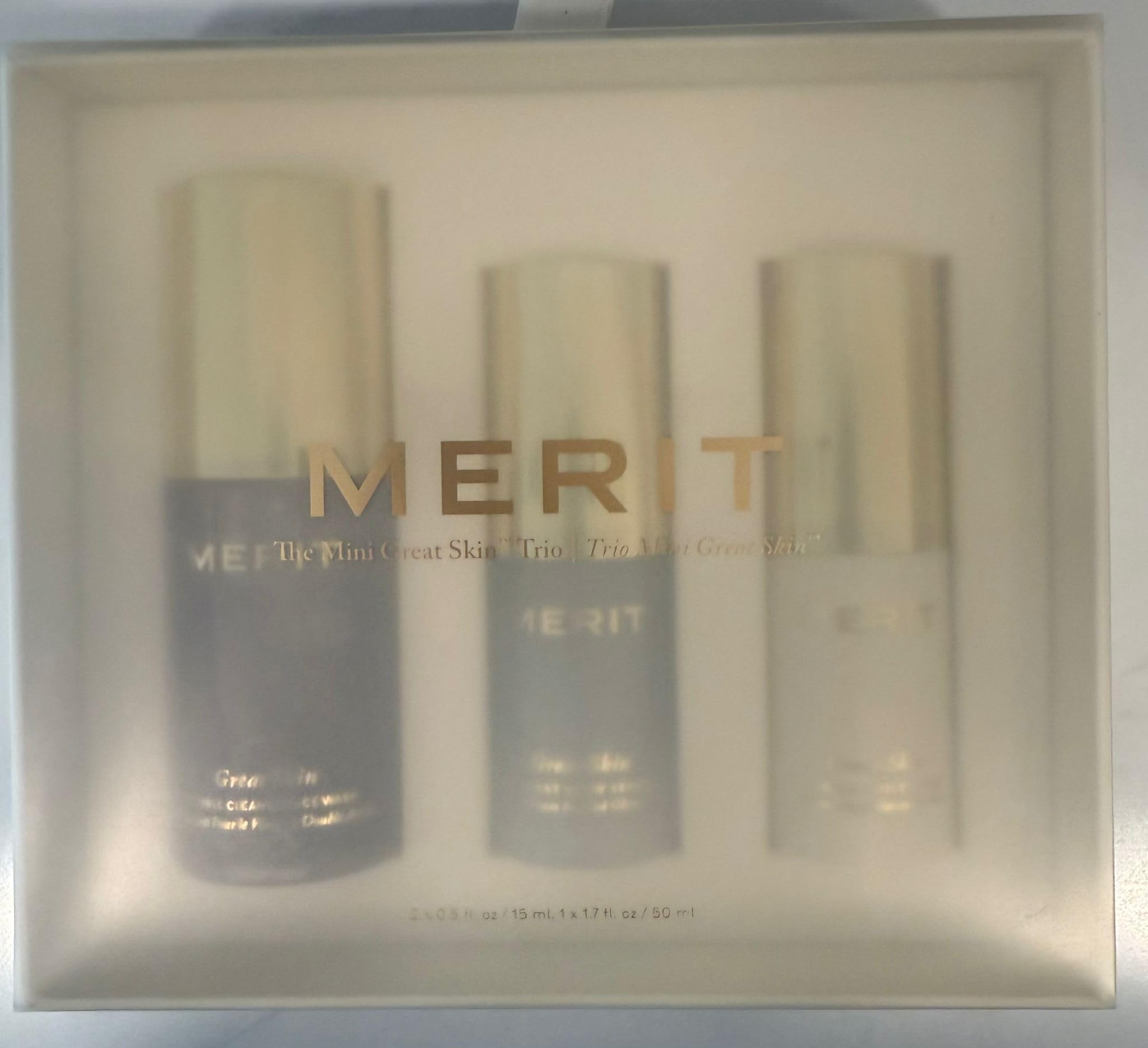 MERIT Mini Great Skin Trio – Limited Edition Travel-Size Skincare Set (Double Cleanse, Instant Glow Serum, Priming Moisturizer)