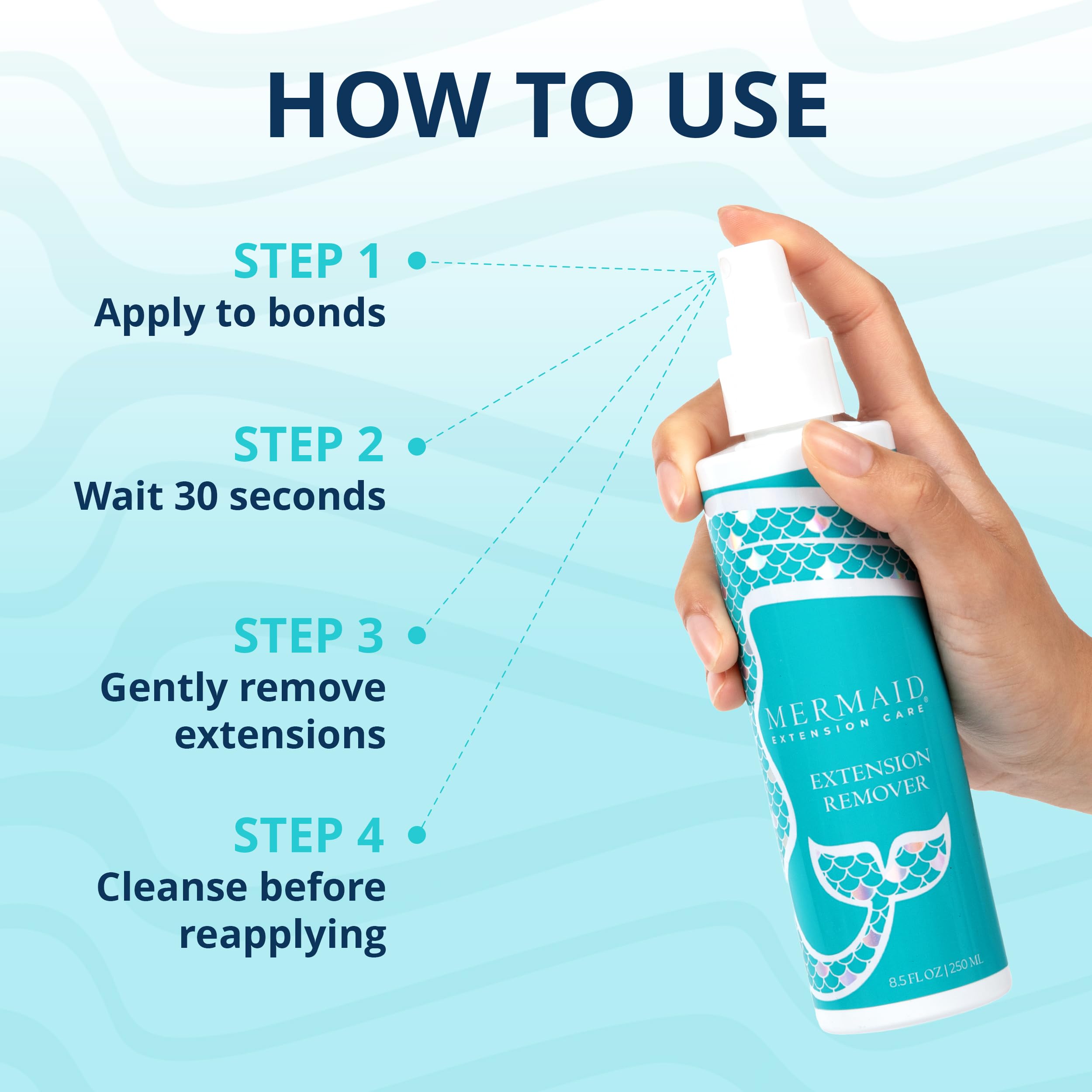 Mermaid Extension Care Extension Remover – Fast Acting, Residue-Free, Safe for Natural Hair (8 fl oz)